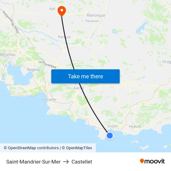 Saint-Mandrier-Sur-Mer to Castellet map