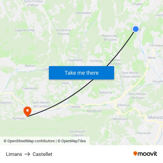 Limans to Castellet map