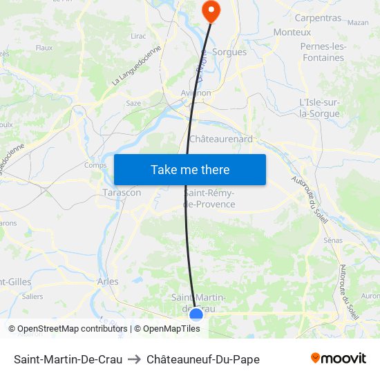 Saint-Martin-De-Crau to Châteauneuf-Du-Pape map