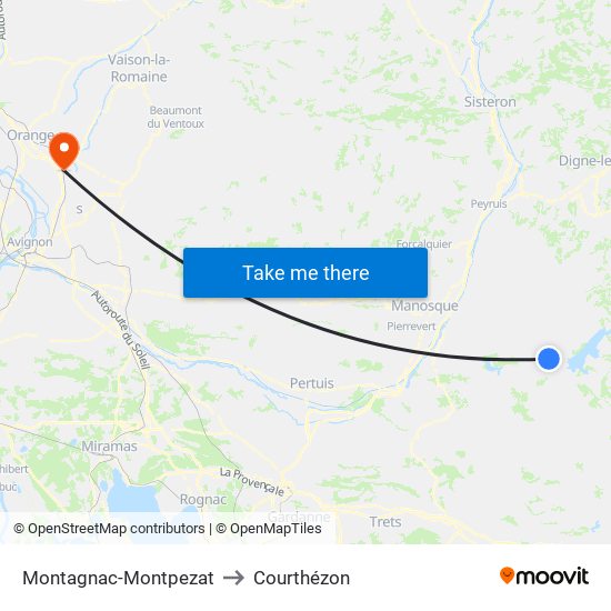 Montagnac-Montpezat to Courthézon map