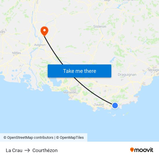 La Crau to Courthézon map