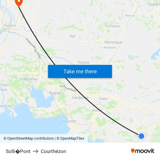 Solli�Pont to Courthézon map