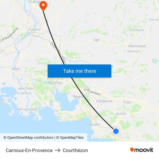 Carnoux-En-Provence to Courthézon map