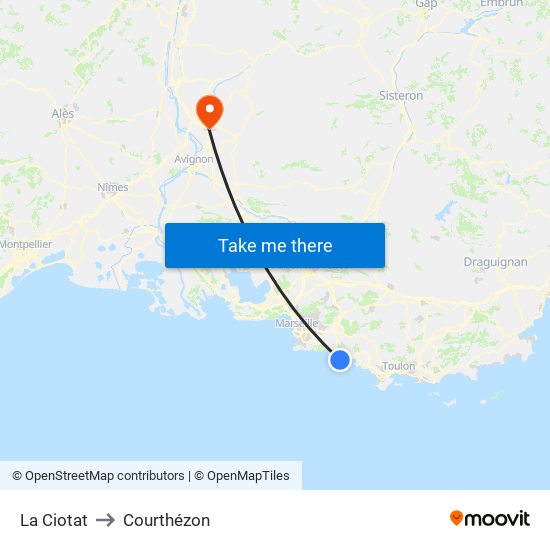 La Ciotat to Courthézon map