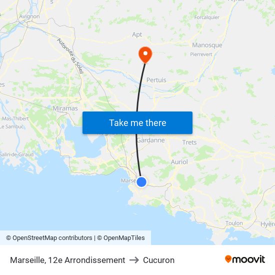 Marseille, 12e Arrondissement to Cucuron map