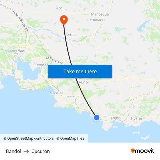Bandol to Cucuron map