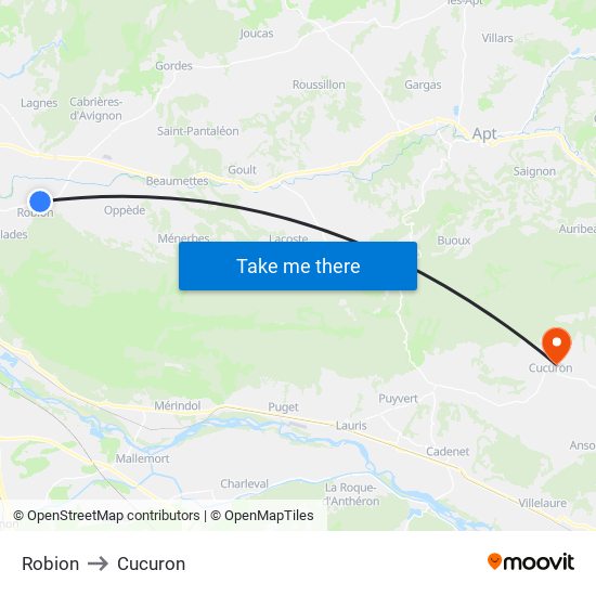 Robion to Cucuron map