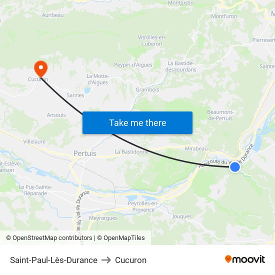 Saint-Paul-Lès-Durance to Cucuron map