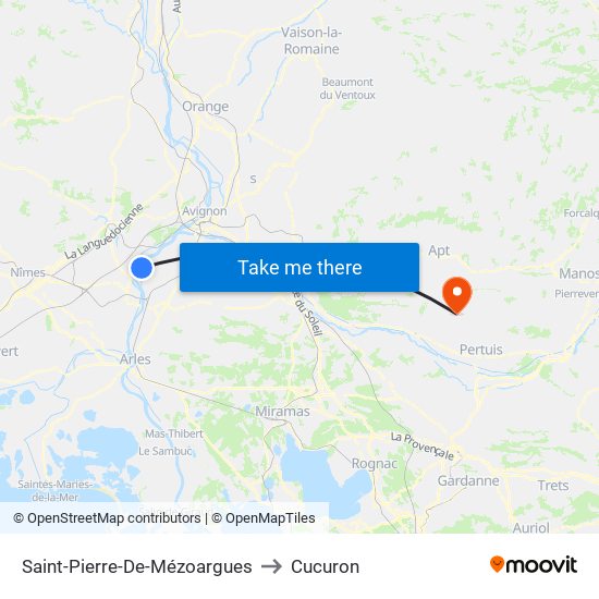 Saint-Pierre-De-Mézoargues to Cucuron map