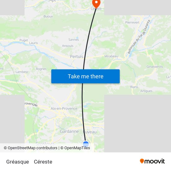 Gréasque to Céreste map