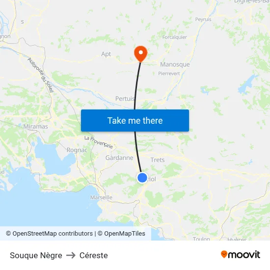 Souque Nègre to Céreste map