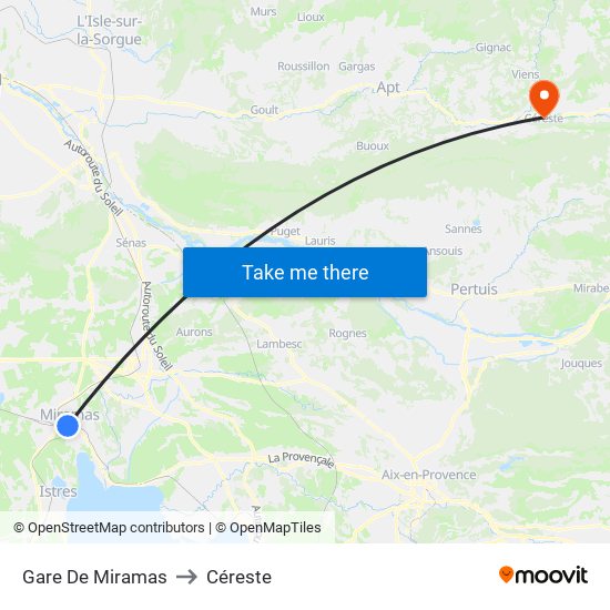 Gare De Miramas to Céreste map