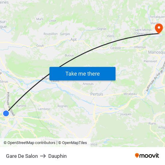 Gare De Salon to Dauphin map