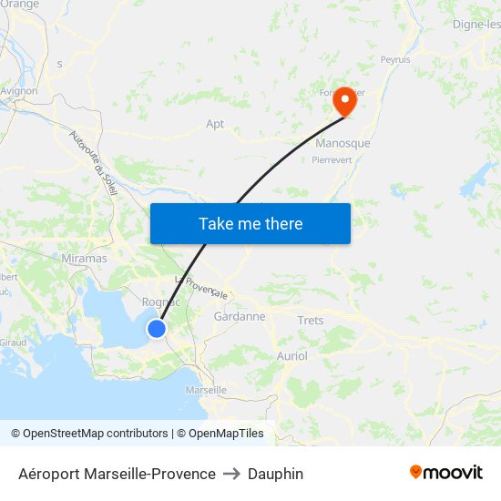 Aéroport Marseille-Provence to Dauphin map