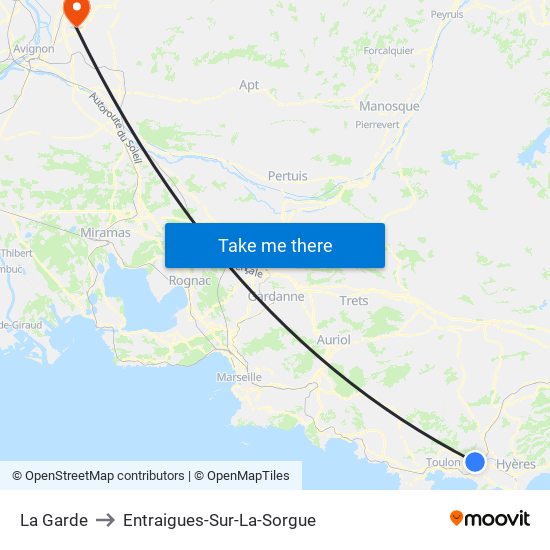 La Garde to Entraigues-Sur-La-Sorgue map
