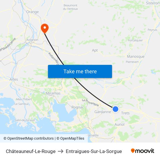 Châteauneuf-Le-Rouge to Entraigues-Sur-La-Sorgue map