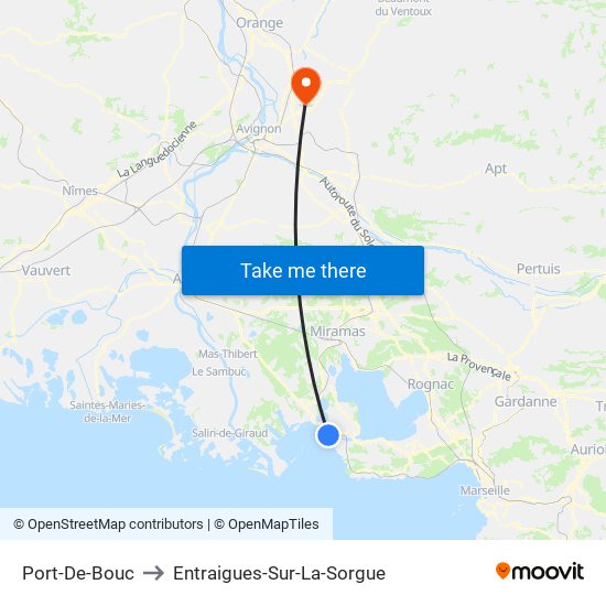 Port-De-Bouc to Entraigues-Sur-La-Sorgue map