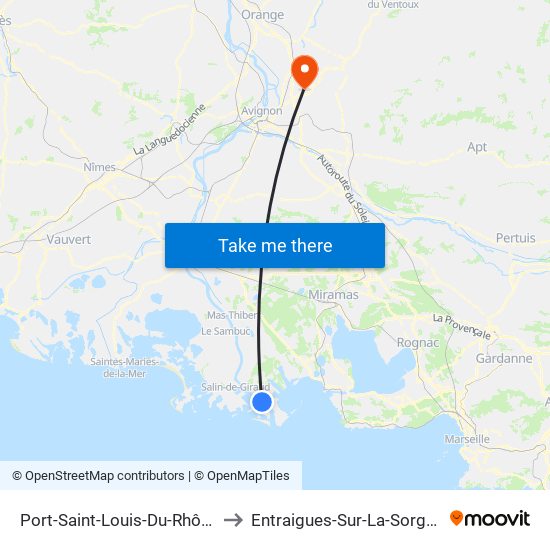 Port-Saint-Louis-Du-Rhône to Entraigues-Sur-La-Sorgue map