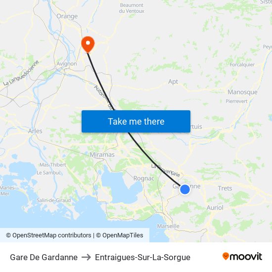 Gare De Gardanne to Entraigues-Sur-La-Sorgue map