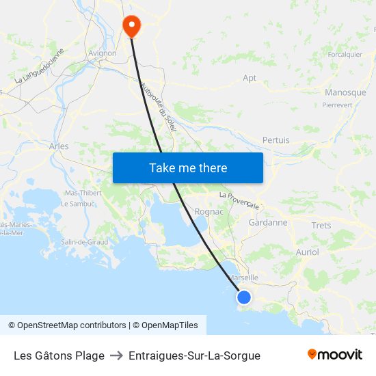 Bowl Du Prado to Entraigues-Sur-La-Sorgue map