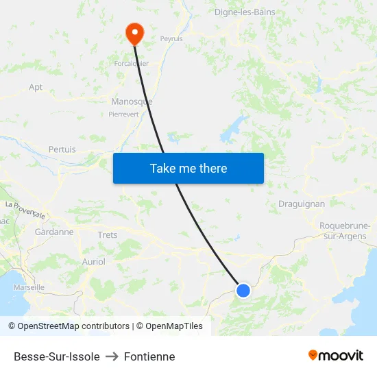 Besse-Sur-Issole to Fontienne map