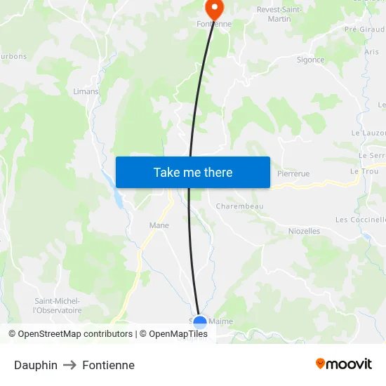 Dauphin to Fontienne map