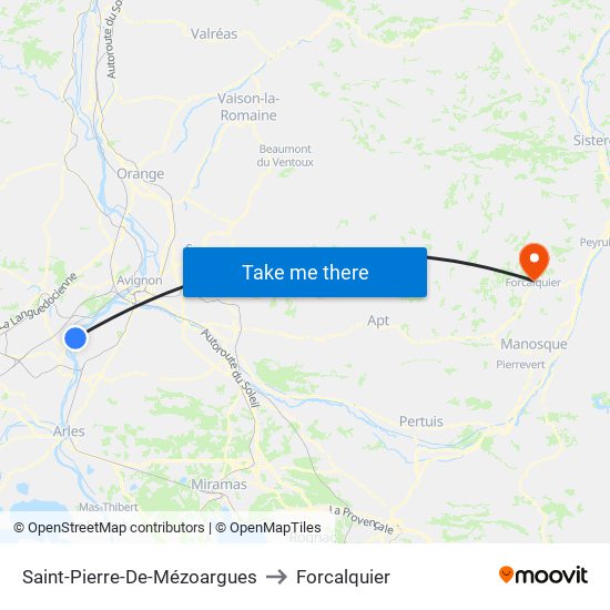 Saint-Pierre-De-Mézoargues to Forcalquier map