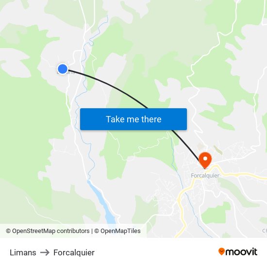 Limans to Forcalquier map