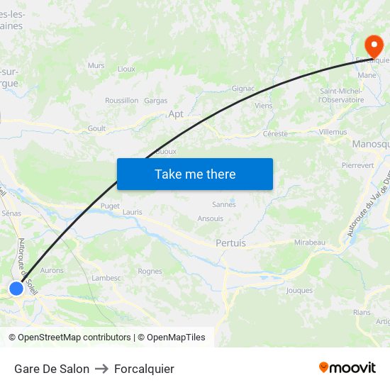 Gare De Salon to Forcalquier map