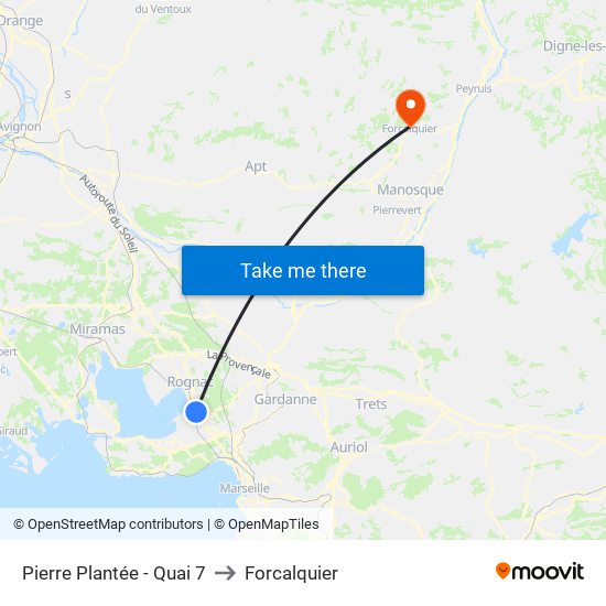 Pierre Plantée - Quai 7 to Forcalquier map
