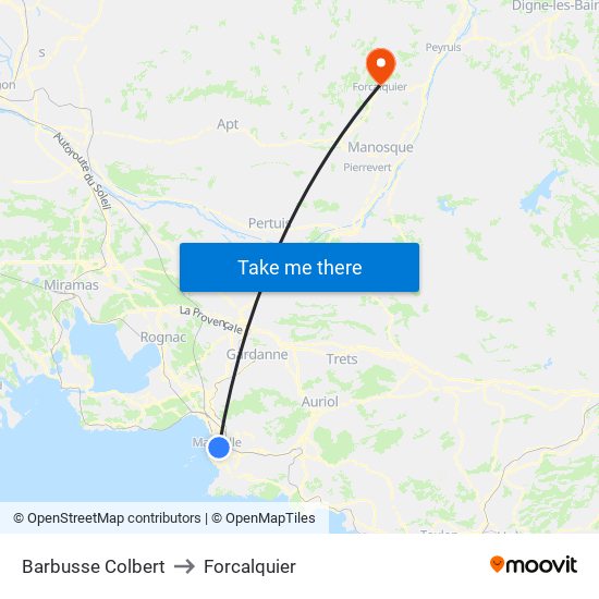 Barbusse Colbert to Forcalquier map