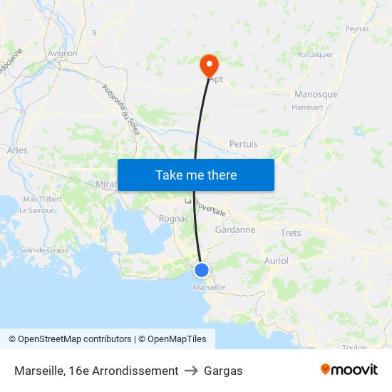 Marseille, 16e Arrondissement to Gargas map