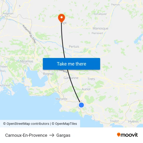 Carnoux-En-Provence to Gargas map