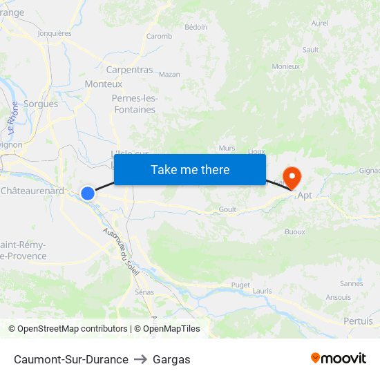 Caumont-Sur-Durance to Gargas map