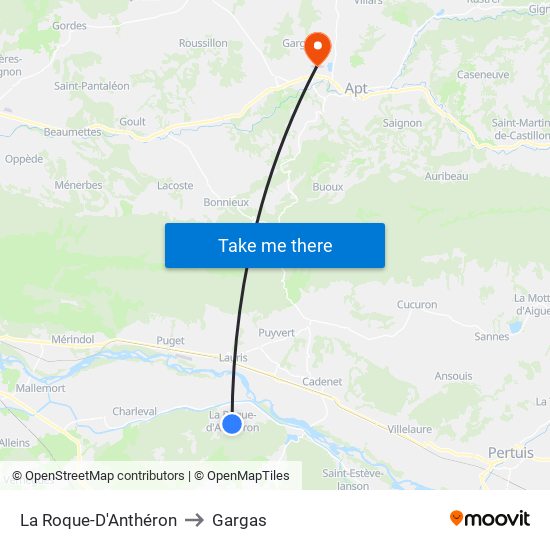 La Roque-D'Anthéron to Gargas map