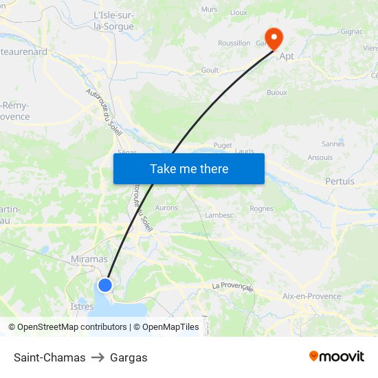 Saint-Chamas to Gargas map