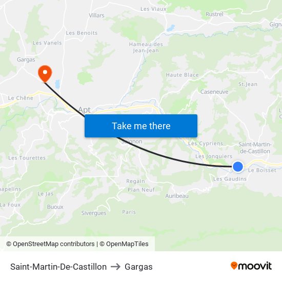 Saint-Martin-De-Castillon to Gargas map