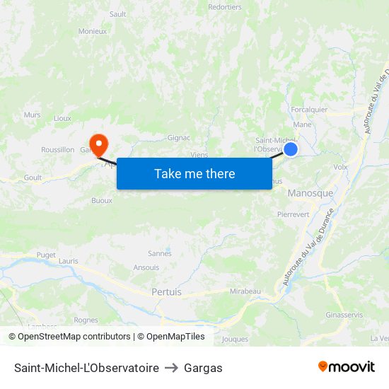 Saint-Michel-L'Observatoire to Gargas map
