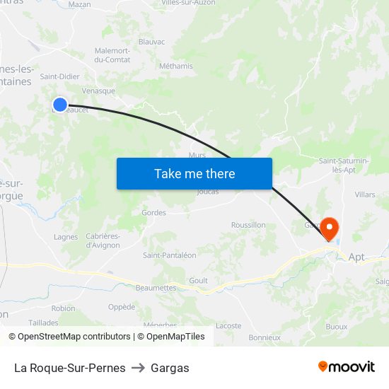 La Roque-Sur-Pernes to Gargas map