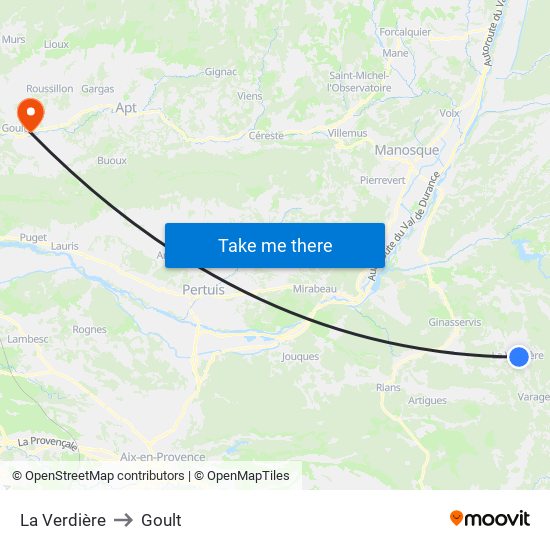 La Verdière to Goult map
