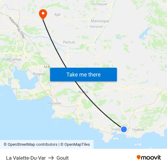 La Valette-Du-Var to Goult map