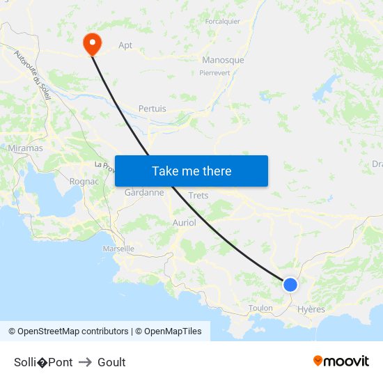 Solli�Pont to Goult map