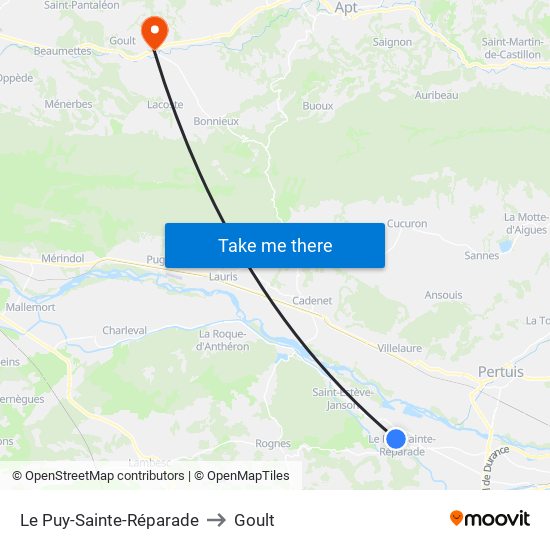 Le Puy-Sainte-Réparade to Goult map