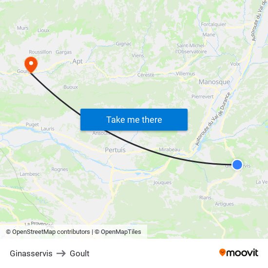 Ginasservis to Goult map