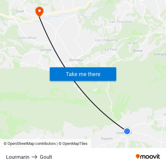 Lourmarin to Goult map