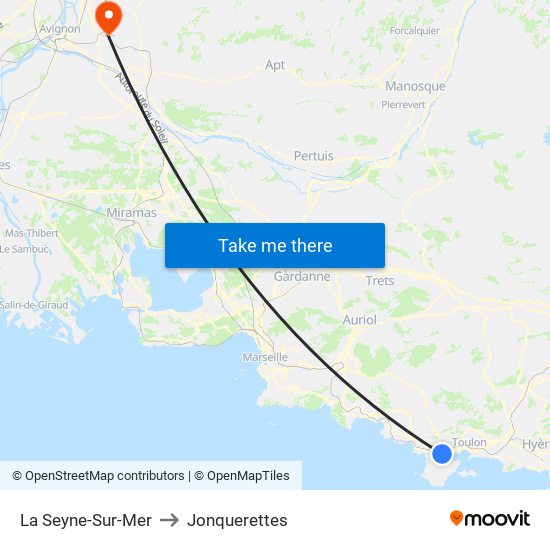 La Seyne-Sur-Mer to Jonquerettes map