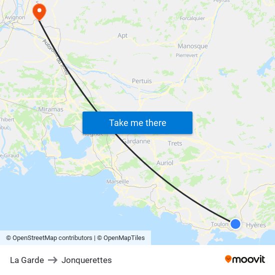 La Garde to Jonquerettes map