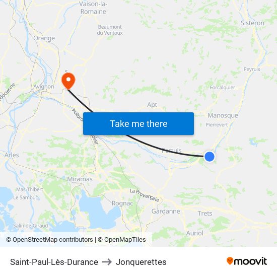 Saint-Paul-Lès-Durance to Jonquerettes map