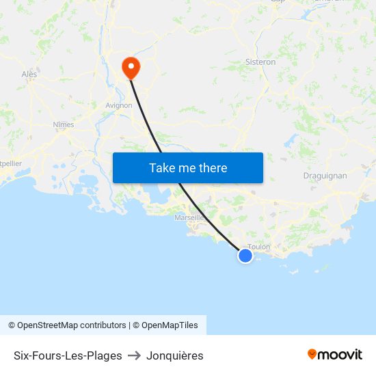 Six-Fours-Les-Plages to Jonquières map