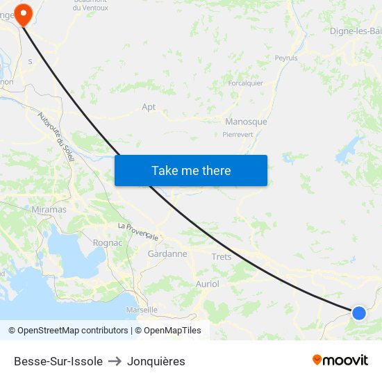 Besse-Sur-Issole to Jonquières map